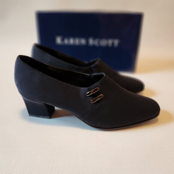Karen Scott Riley Navy Blue Stretch Slip on Heels Size 9.5 NEW IN BOX NEVER WORN - Picture 5 of 12